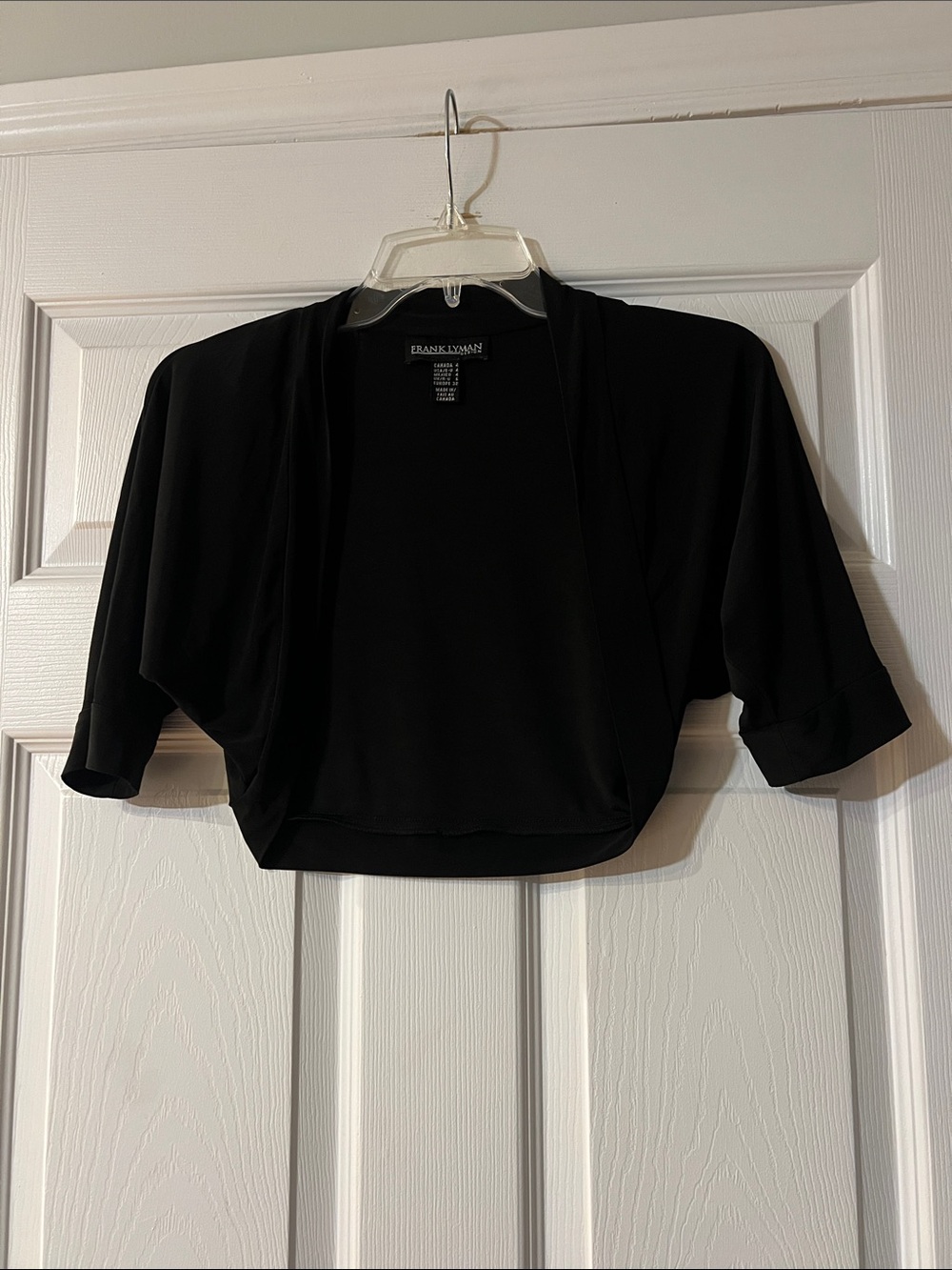 Frank Lyman Design Black Cropped Open-Front Bolero/ shrug
